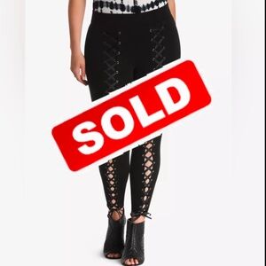 Torrid Black Lace-Up Leggings